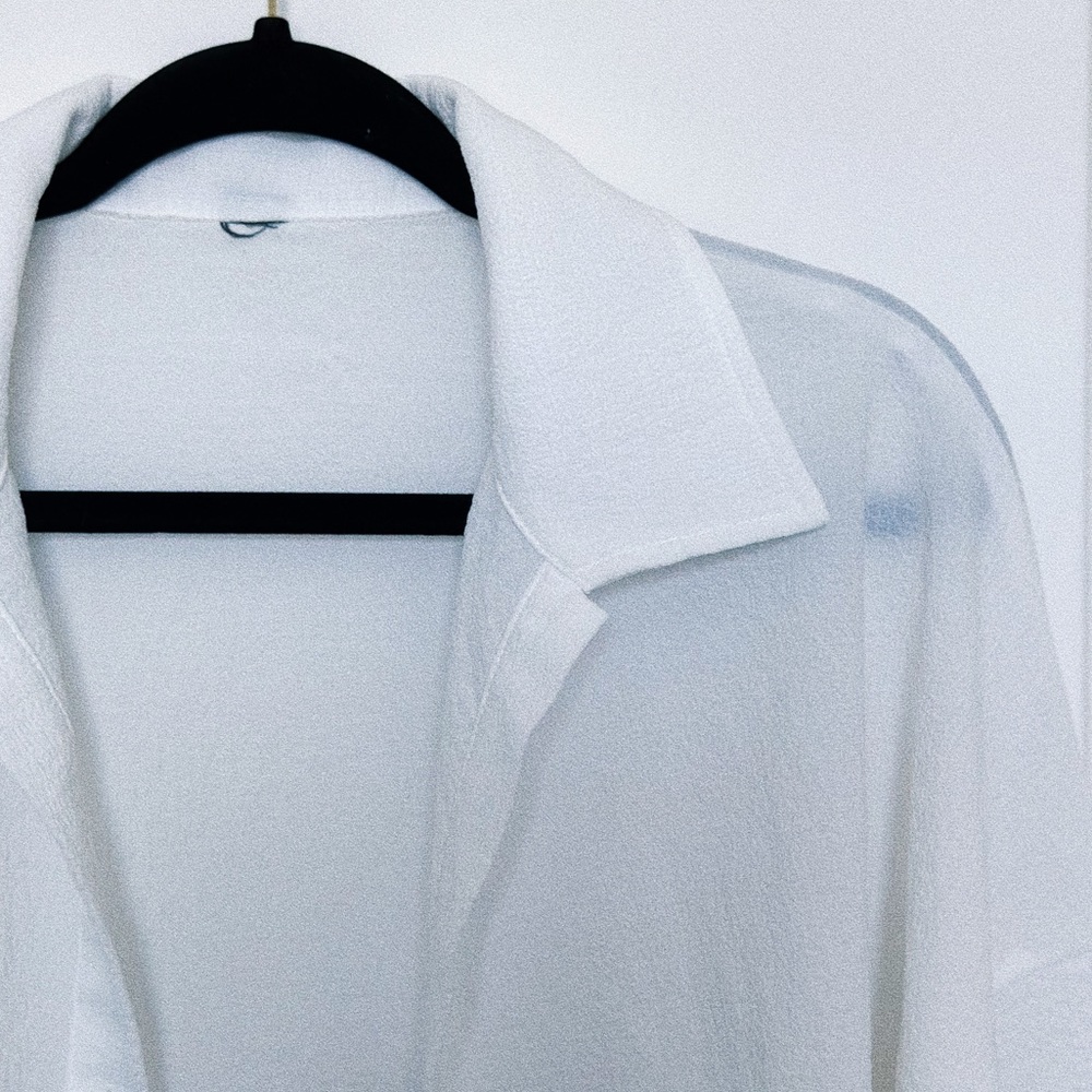 White Lightweight Button Up